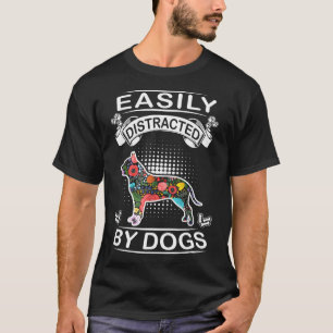 Camiseta Distracción fácil por Bulldog de pozo de perros