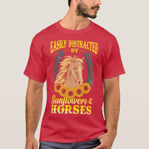 Camiseta Distracción fácil por caballos y ecuestres de gira
