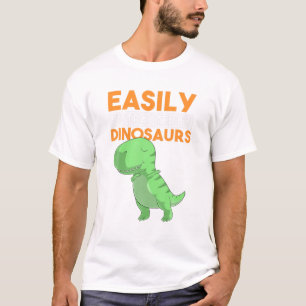 Camiseta Distracción Fácil Por Dinosaurios Rex Tyrannosauru