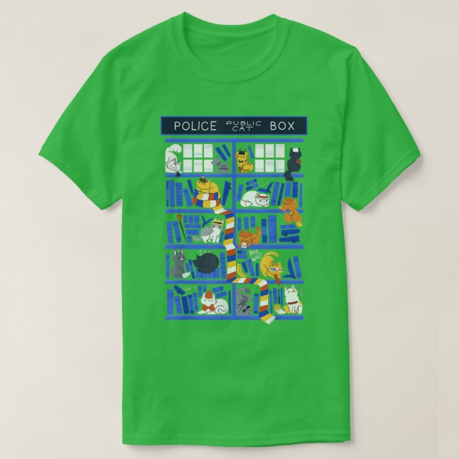 Camiseta Distracción fácil por gatos y libros Cat & Book L (Diseño del anverso)