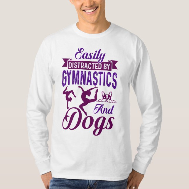 Camiseta Distracción fácil por gimnasia y perros (Anverso)