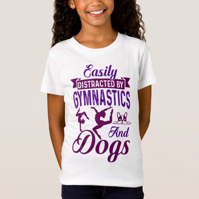 Camiseta Distracción fácil por gimnasia y perros (Anverso)