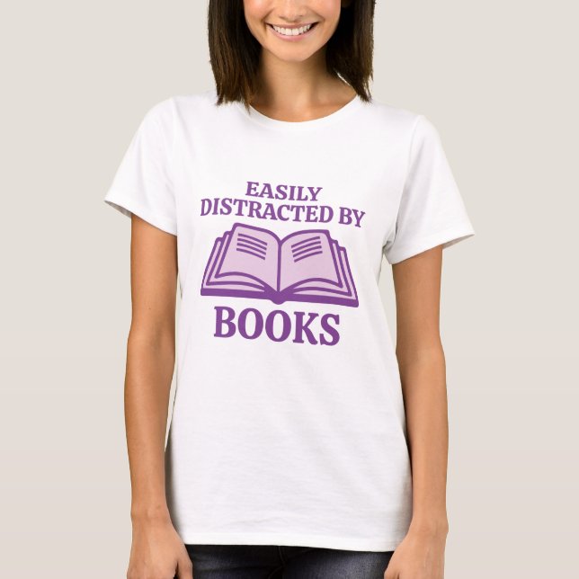Camiseta Distracción fácil por libros (Anverso)