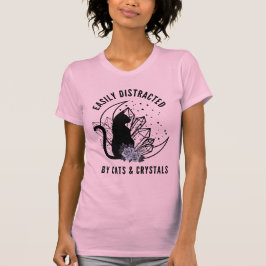 Camiseta Distracción fácil por parte de gatos y cristales B