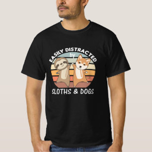 Camiseta Distracción Fácil Por Perros Y Lechugas