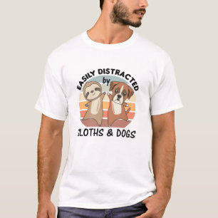 Camiseta Distracción Fácil Por Perros Y Lechugas