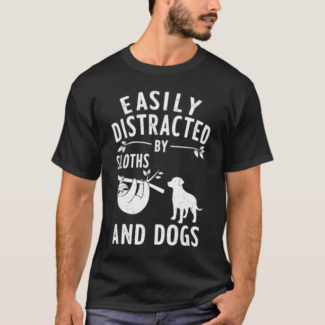 Camiseta Distracción Fácil Por Perros Y Lechugas (Anverso)