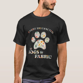 Camiseta Distracción fácil por perros y tejidos de manga la