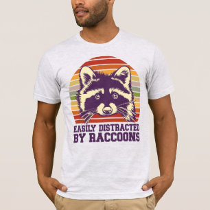 Camiseta Distracción fácil por Raccoons Retro Vintage Sunse