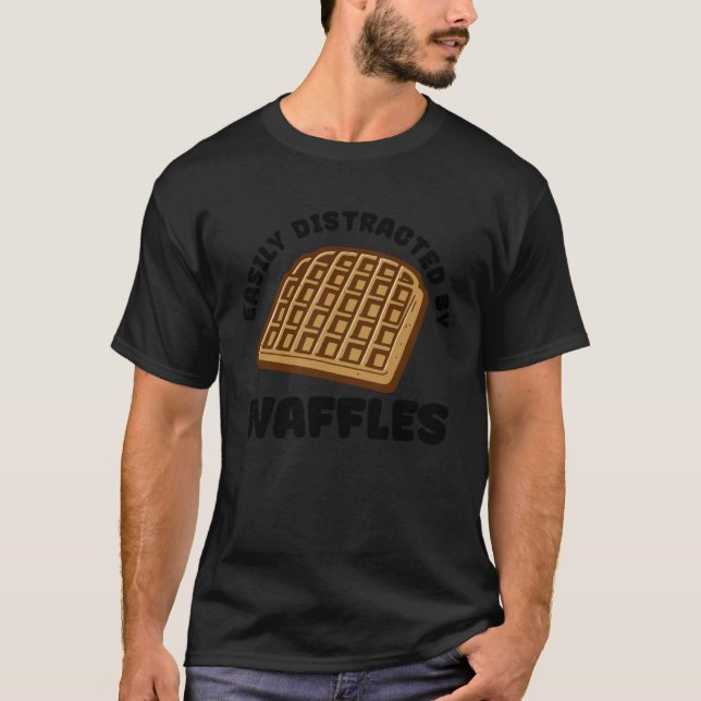 Camiseta Distracted by Waffles Ironic Waffle (Anverso)