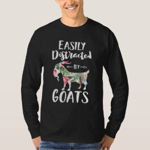 Camiseta Distrado Fácilmente Por Cabras Divertidas Graciosa