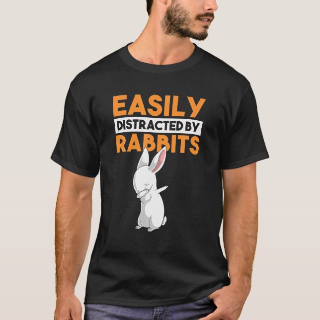 Camiseta Distrado Fácilmente Por Conejos Divertidos Dabbing (Anverso)