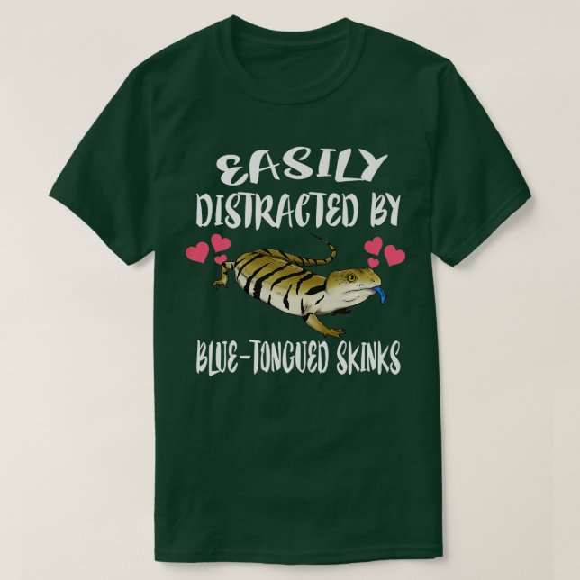 Camiseta Distrado Fácilmente Por El Mascota De Skinks Lizar (Diseño del anverso)