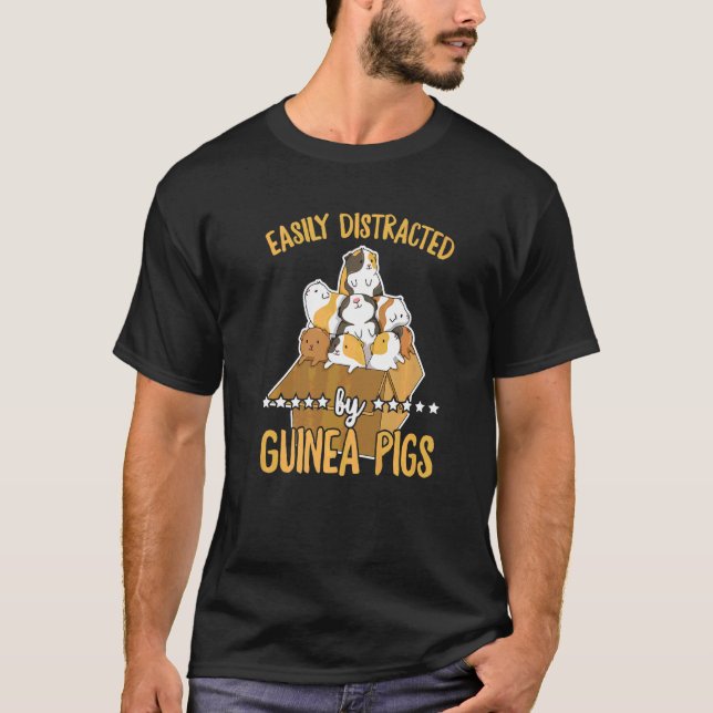 Camiseta Distrado Fácilmente Por Los Cerdos De Guinea Cita  (Anverso)