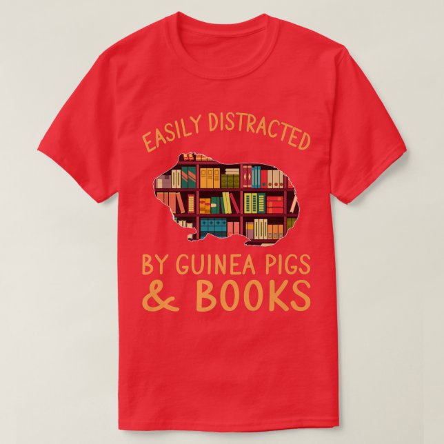 Camiseta Distrado Fácilmente Por Los Cerdos Y Libros De Gui (Diseño del anverso)