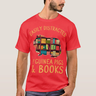 Camiseta Distrado Fácilmente Por Los Cerdos Y Libros De Gui