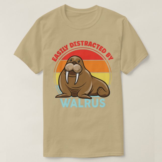Camiseta Distrado Fácilmente Por Los Regalos De Walrus Cute (Diseño del anverso)