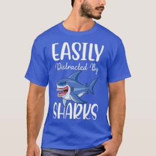 Camiseta Distrado Fácilmente Por Los Tiburones Yo Pescado D