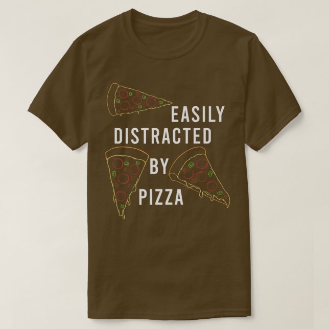 Camiseta Distrado por pizza italiana de comida  (Diseño del anverso)