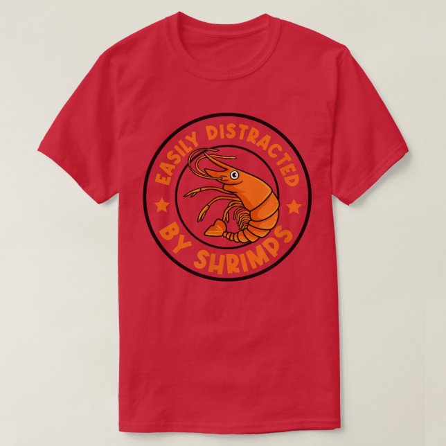 Camiseta Distrado por Seafood and Shrimp Funny Prawn (Diseño del anverso)