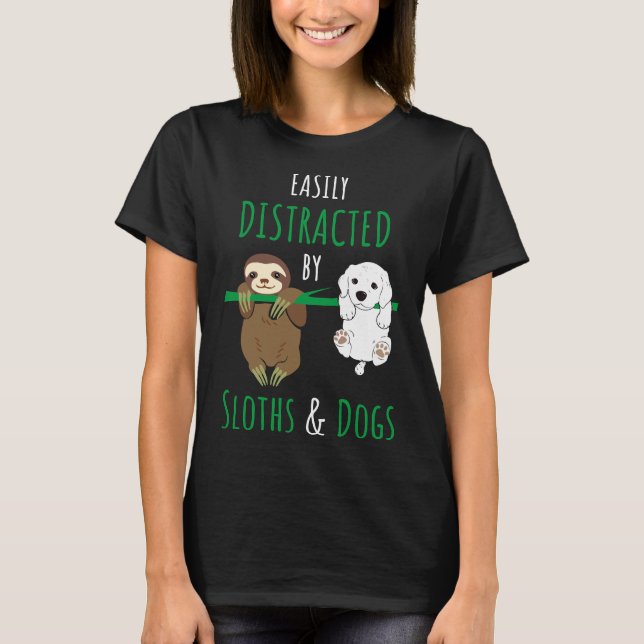 Camiseta Distrado Por Sloths And Dogs Sloth (Anverso)