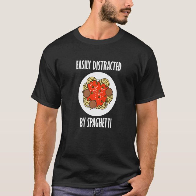 Camiseta Distrado Por Spaghetti Comiendo Comida De Pasta (Anverso)