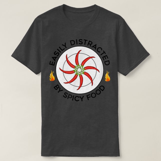 Camiseta Distrado por Spicy Food Meican Food Chili (Diseño del anverso)