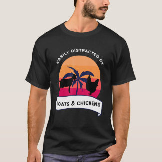 Camiseta Distrae con cabras y gallinas