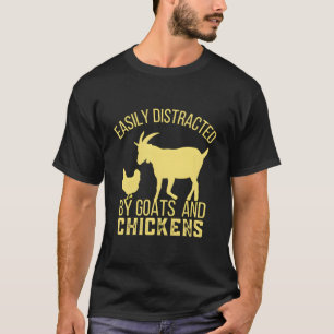 Camiseta Distraída Fácilmente Por Moda Divertida De Cabras