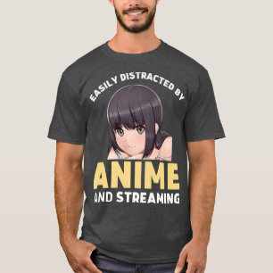 Camiseta Distraído Fácilmente Por Anime Y Divertido De Mang