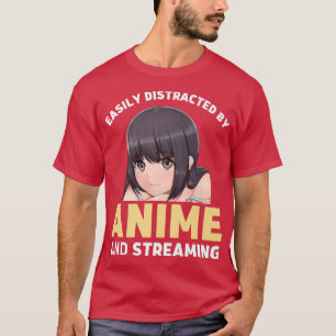 Camiseta Distraído Fácilmente Por Anime Y Divertido De Mang