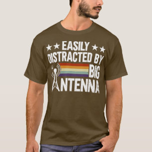 Camiseta Distraído Fácilmente Por Big Antenna Ham Radio O