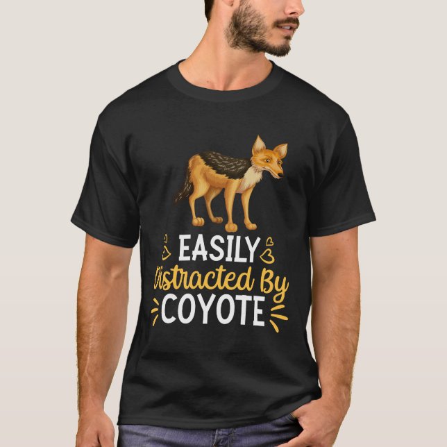 Camiseta Distraído Fácilmente Por Coyote (Anverso)