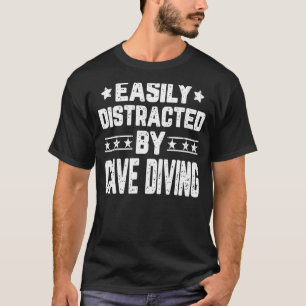 Camiseta Distraído Fácilmente Por Cuevas De Buceo Scuba Cue