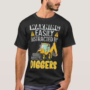 Camiseta Distraído Fácilmente Por Diggers Backhoe Loader