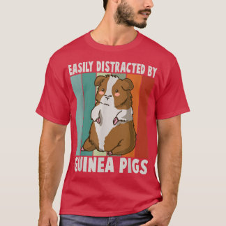 Camiseta Distraído fácilmente Por El Mascota De Cavy Vintag