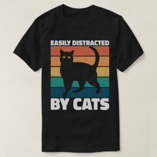 Camiseta Distraído Fácilmente Por El Propietario De Gatos G
