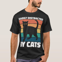 Camiseta Distraído Fácilmente Por El Propietario De Gatos G