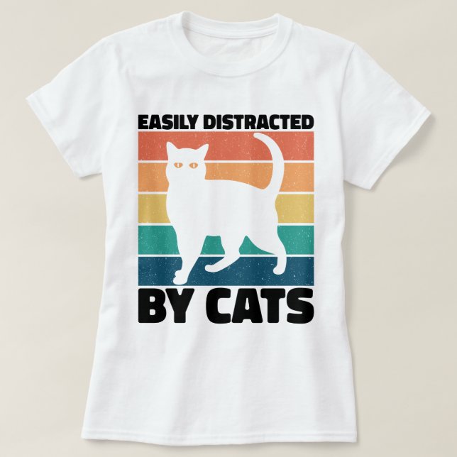 Camiseta Distraído Fácilmente Por Gato Gracioso Del Gatito  (Diseño del anverso)