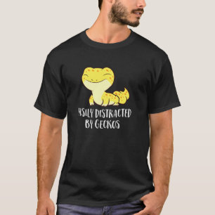 Camiseta Distraído Fácilmente Por Geckos Cute Leopard Lizar