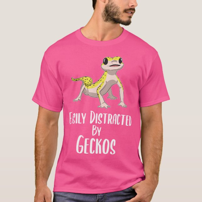 Camiseta Distraído Fácilmente Por Geckos Leopard Gecko Love (Anverso)