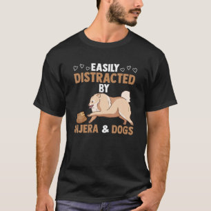 Camiseta Distraído Fácilmente Por Injera Y Perros Flatbre