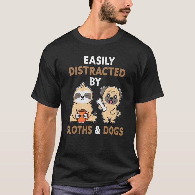 Camiseta Distraído Fácilmente Por Las Llovitas Y Los Perros (Anverso)