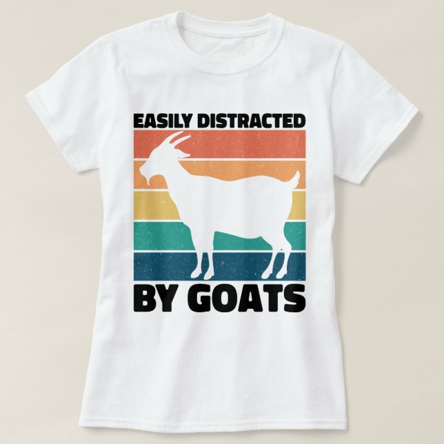 Camiseta Distraído Fácilmente Por Los Amantes De Las Cabras (Diseño del anverso)