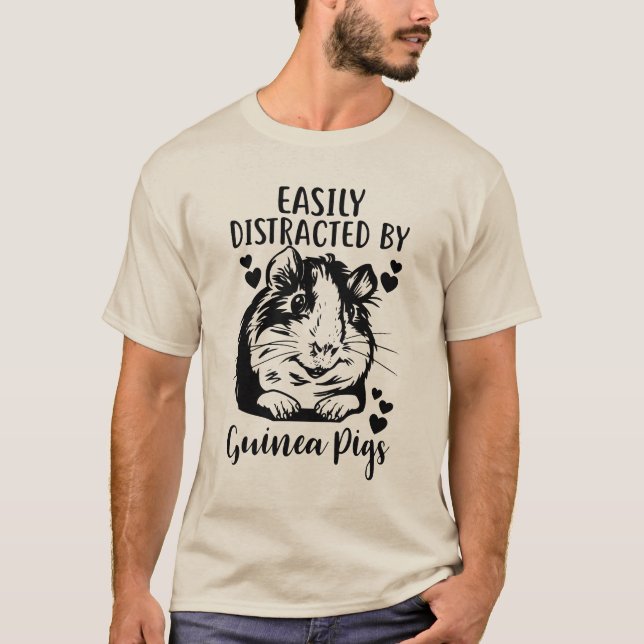 Camiseta Distraído Fácilmente Por Los Cerdos De Guinea Dive (Anverso)