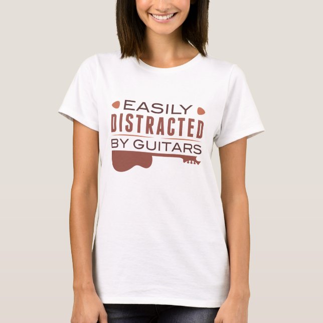 Camiseta Distraído Fácilmente Por Los Guitares (Anverso)