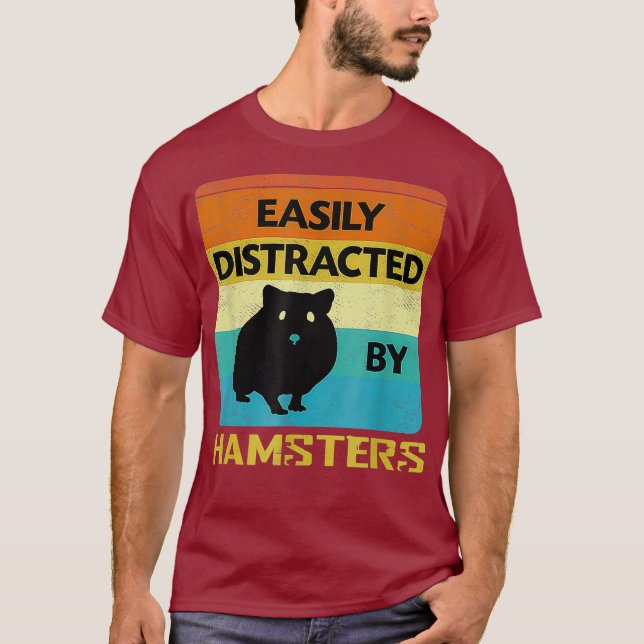 Camiseta Distraído Fácilmente Por Los Hámsters (Anverso)