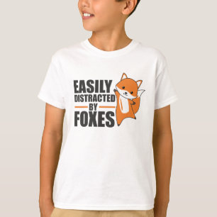 Camiseta Distraído Fácilmente Por Los Zorros Cute Fox Funny