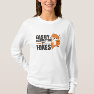 Camiseta Distraído Fácilmente Por Los Zorros Cute Fox Funny