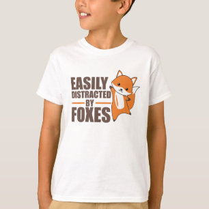 Camiseta Distraído Fácilmente Por Los Zorros Cute Fox Funny